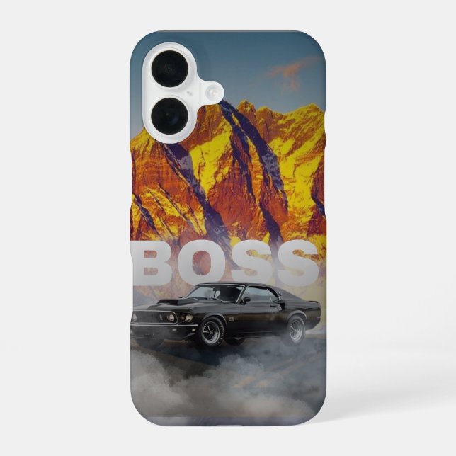 Coque iPhone 16 90's Muscle Car Phone Case Design (Verso)