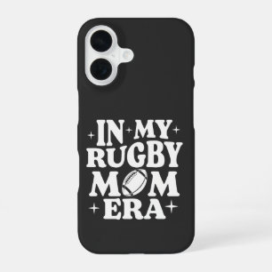 Coque iPhone 16 À l'ère de ma mère de rugby blanche Rugby