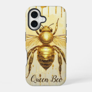 Coque iPhone 16 Abeille à miel en or personnalisée rucher abeille