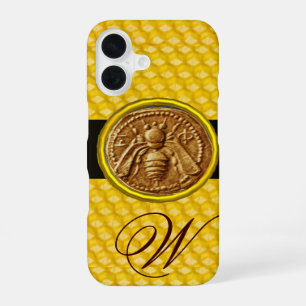 COQUE iPhone 16 ABEILLE À MIEL, MONOGRAMME APICULTEUR