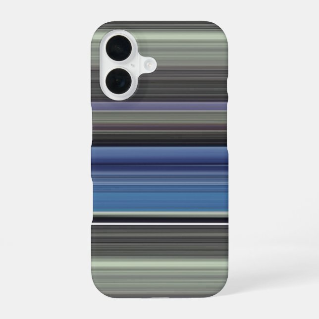 Coque iPhone 16 Abstrait #1 : Bleu et gris (Verso)
