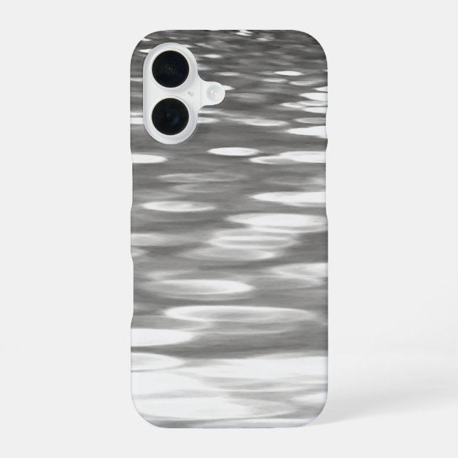 Coque iPhone 16 Abstrait #3 : Reflet gris argent (Verso)