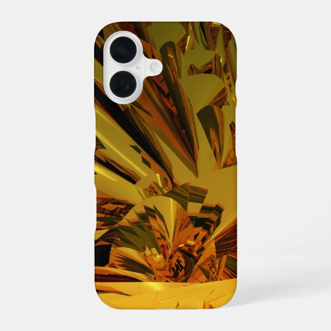 Coque iPhone 16 abstrait doré (Verso)