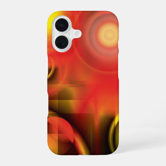 Coque iPhone 16 Abstrait en rouge et jaune (Verso)