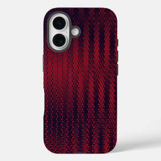 Coque iPhone 16 Abstrait géométrique bandes noires et rouges, Trip