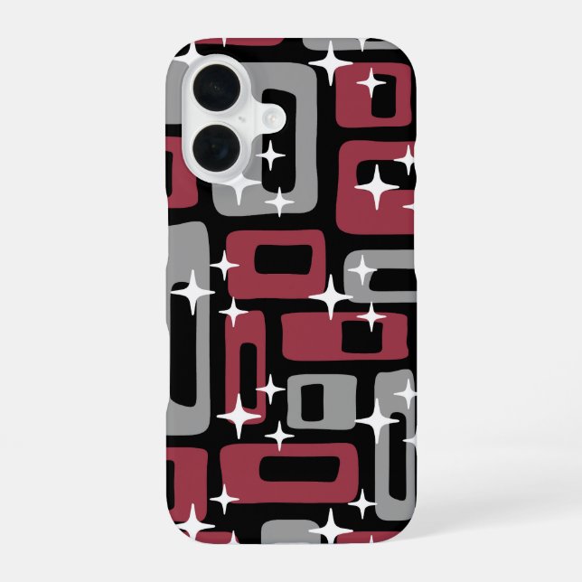 Coque iPhone 16 Abstrait Rétro Milieu de Siècle Moderne (Verso)
