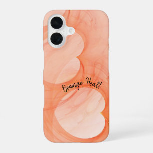 Coque iPhone 16 Abstrait Soies Teintes de Cœurs Orange Personnalis