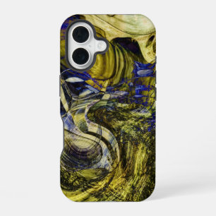 Coque iPhone 16 Abstrait vert olive d'Avignon