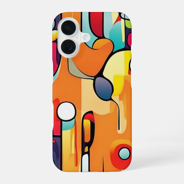Coque iPhone 16 Abstrait vibrant : une explosion de couleur (Verso)