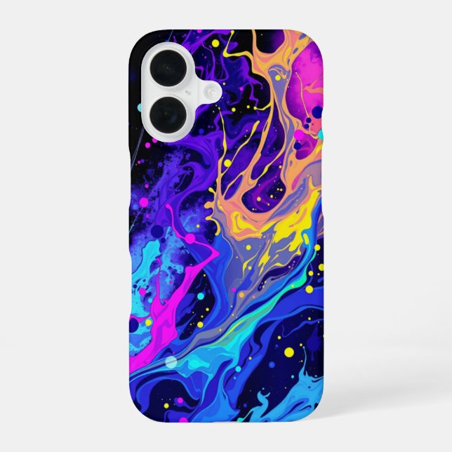 Coque iPhone 16 Abstrait vibrant : une explosion de couleurs (Verso)