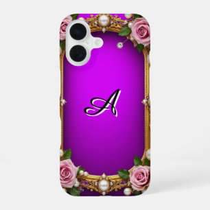 Coque iPhone 16 Accents de bijoux roses romantiques Cadeau baroque