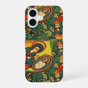 Coque iPhone 16 ADORATION DES MAGES, NATIVITÉ PRIMITIVE Noël