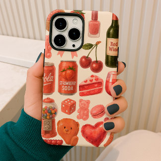 Coque iPhone 16 Aesthetic Pink Patterns Watercolor Style