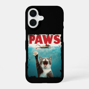 Coque iPhone 16 Affiche de parodie de chat et souris PAWS du film