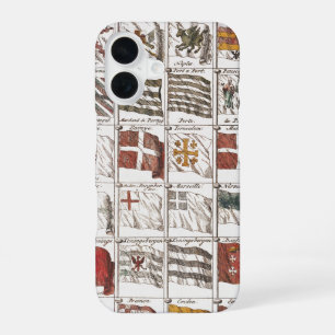 Coque iPhone 16 Affiche des drapeaux nautiques antiques du monde