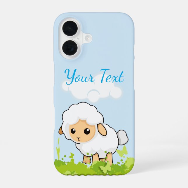 Coque iPhone 16 Agneau le plus mignon (Verso)