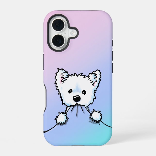 Coque iPhone 16 Agression mignonne Westie  (Verso)