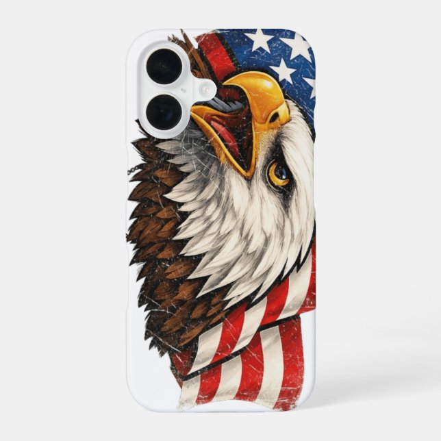 Coque iPhone 16 Aigle américain (Verso)