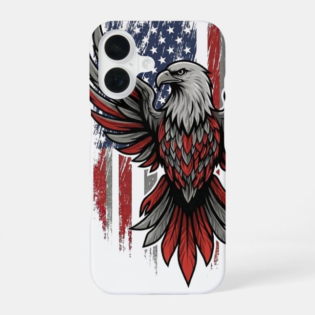 Coque iPhone 16 Aigle américain (Verso)