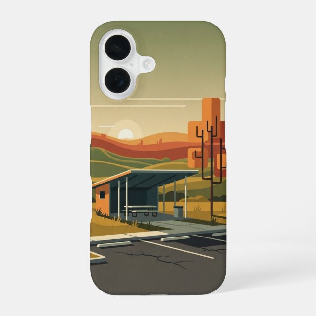 Coque iPhone 16 Aire de repos du désert (Verso)