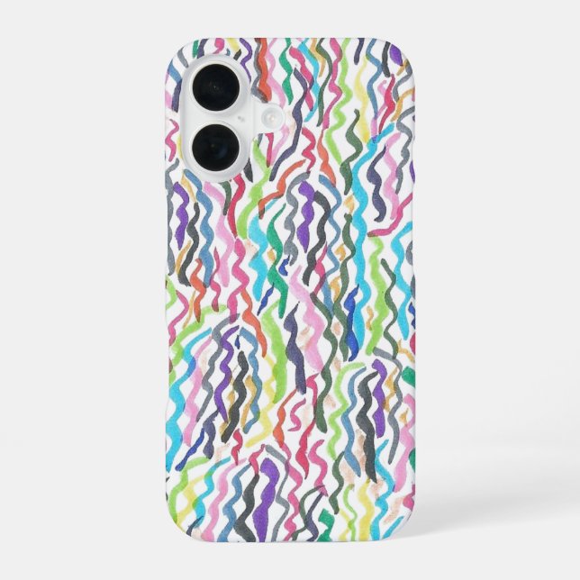 Coque iPhone 16 Algues arc-en-ciel (Verso)