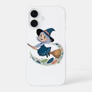 Coque iPhone 16 Alicia Sorcière Fantaisiste sur Balai