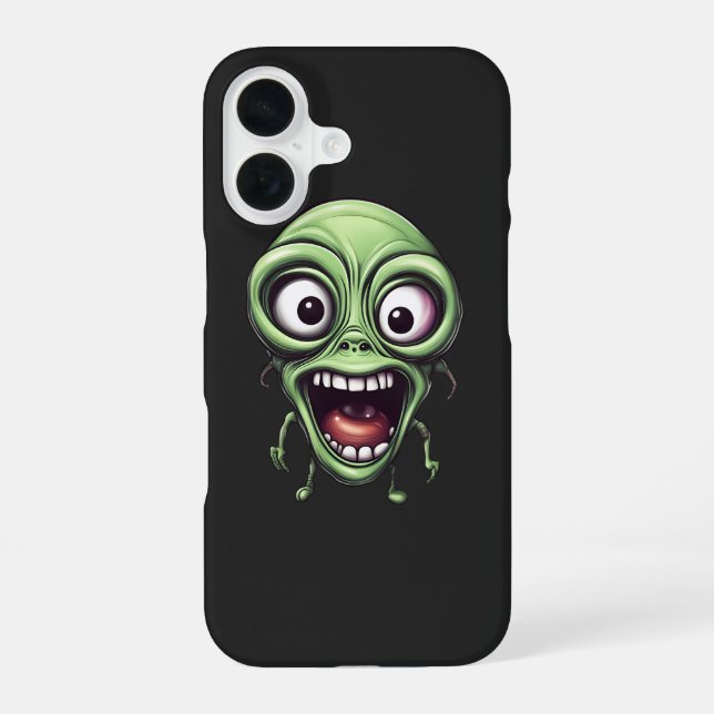 Coque iPhone 16 Alien fou drôle (Verso)