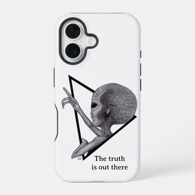 Coque iPhone 16 Alien gris, la vérité est ailleurs (Verso)