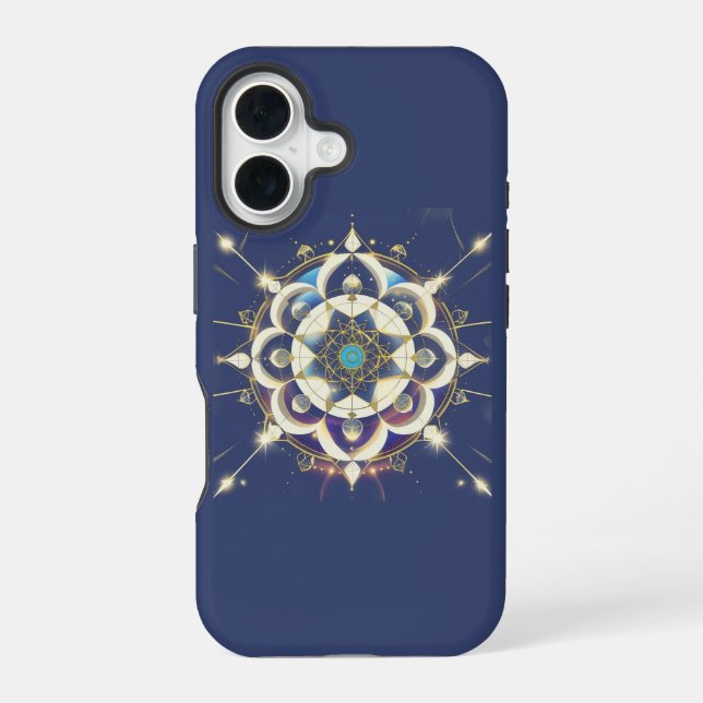 Coque iPhone 16 Alignement Étoile Dorée – Un Univers de Géométrie  (Verso)