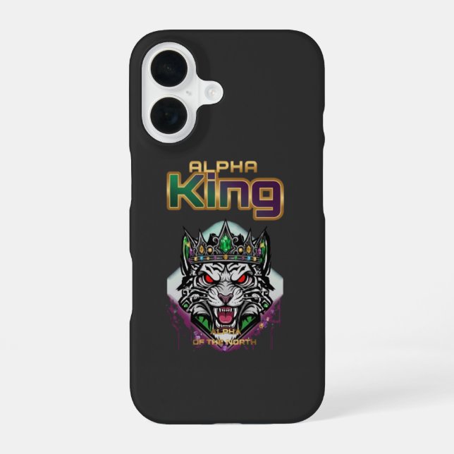 Coque iPhone 16 Alpha king motivationnel  (Verso)