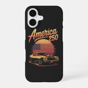 Coque iPhone 16 Amérique 250 US Rétro Coucher de soleil
