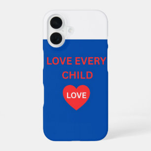 Coque iPhone 16 Amour pour chaque enfant iPhone 16 étui fin brilla