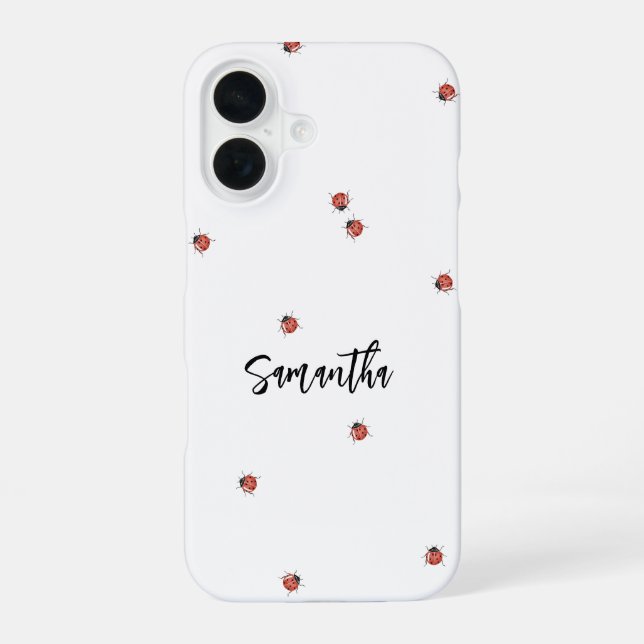 Coque iPhone 16 Amusant Ladybug (Verso)