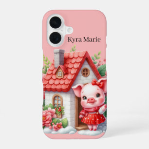 Coque iPhone 16 Amusez-vous amateurs de cochons ajoutez votre nom