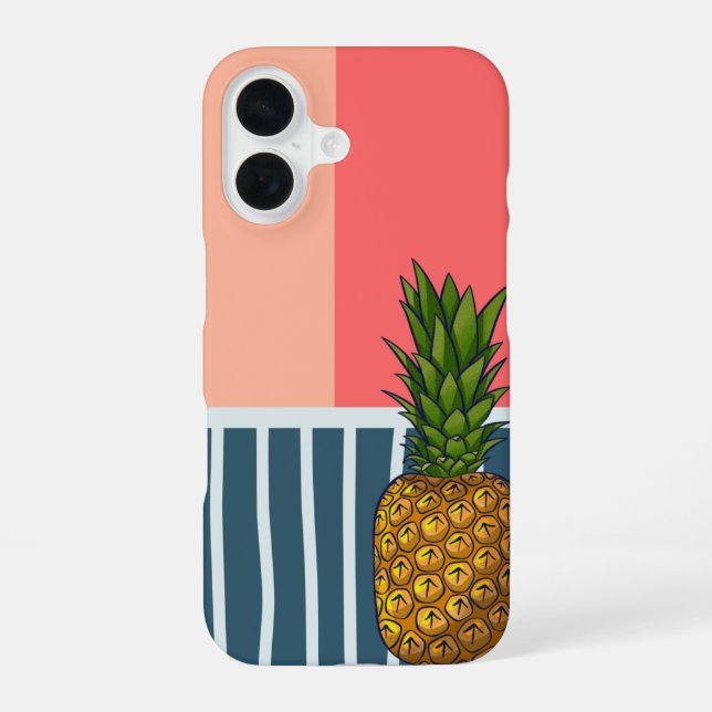 Coque iPhone 16 Ananas solitaire vibrant (Verso)