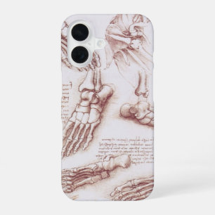 Coque iPhone 16 Anatomie humaine des os du pied de Léonard de Vinc
