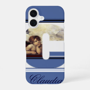 Coque iPhone 16 ANGE LETTRE C DE LA RENAISSANCE Chérubin ailé Mono