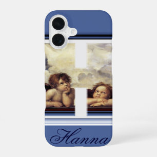 Coque iPhone 16 ANGE LETTRE H DE LA RENAISSANCE Chérubin ailé Mono