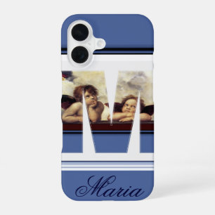 Coque iPhone 16 ANGE LETTRE M DE LA RENAISSANCE Ange en vol Monogr