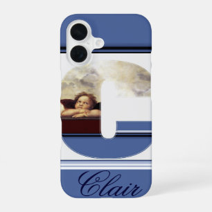 Coque iPhone 16 ANGE RENaissance LETTRE C Chérubin ailé Monogramme