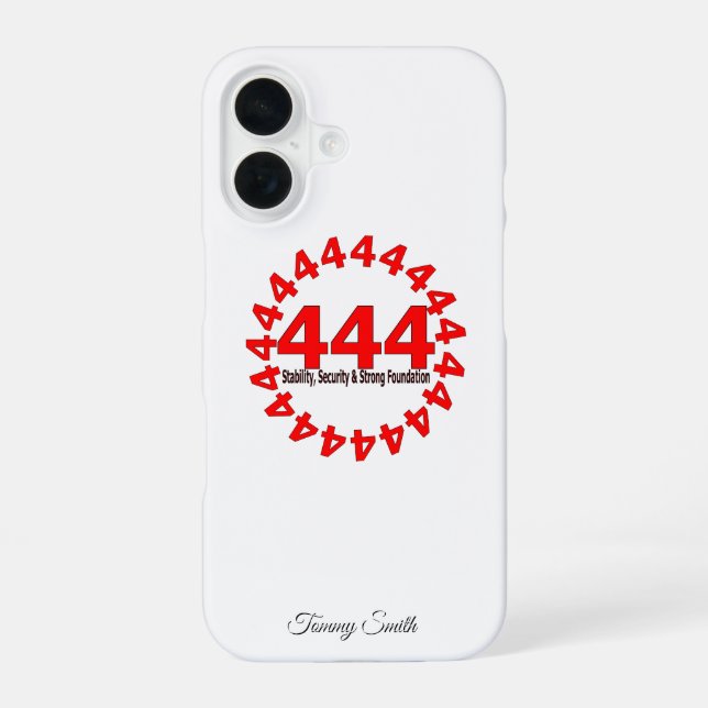 Coque iPhone 16 Angel Numéro 444 - Stabilité, sécurité et force (Verso)
