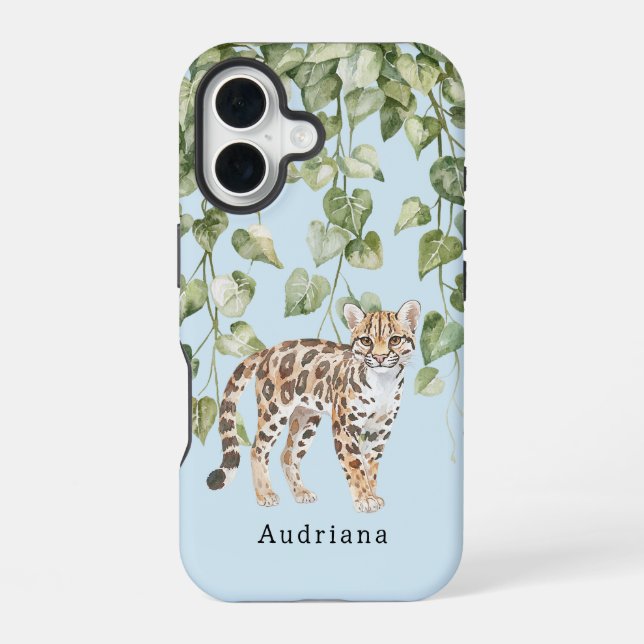 Coque iPhone 16 Animal de la jungle léopard (Verso)