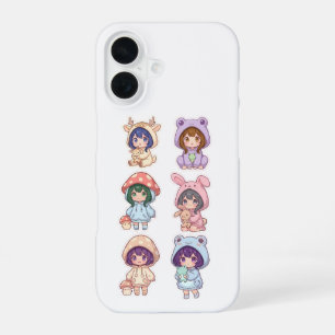 Coque iPhone 16 Animaux Chibi Mignons et Téléphone Protecteur de C