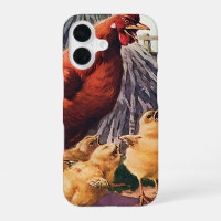 Animaux vintages, poulets avec bébés à la ferme