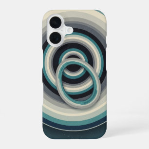 Coque iPhone 16 Anneaux cosmiques vintage abstraits