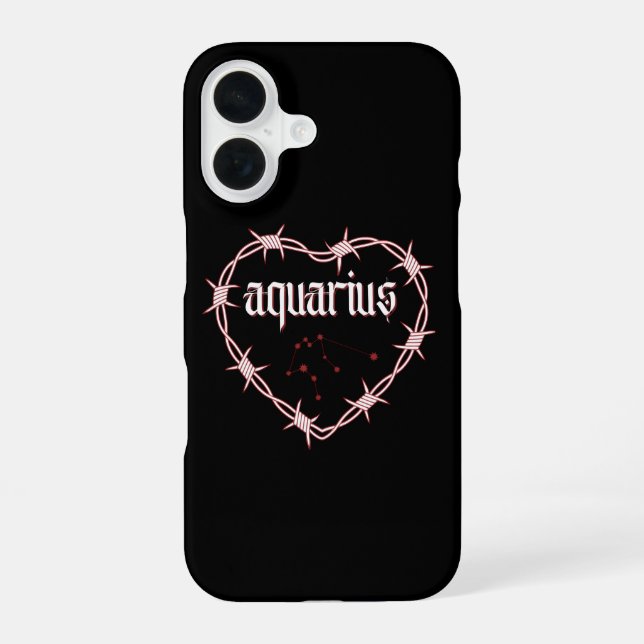 Coque iPhone 16 Anniversaire Constellation du Verseau Gothique Som (Verso)