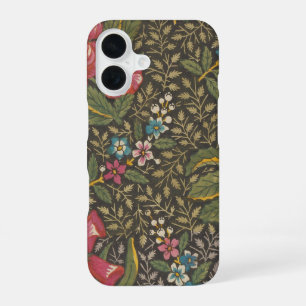 Coque iPhone 16 Antique Toile de Jouy motif floral français