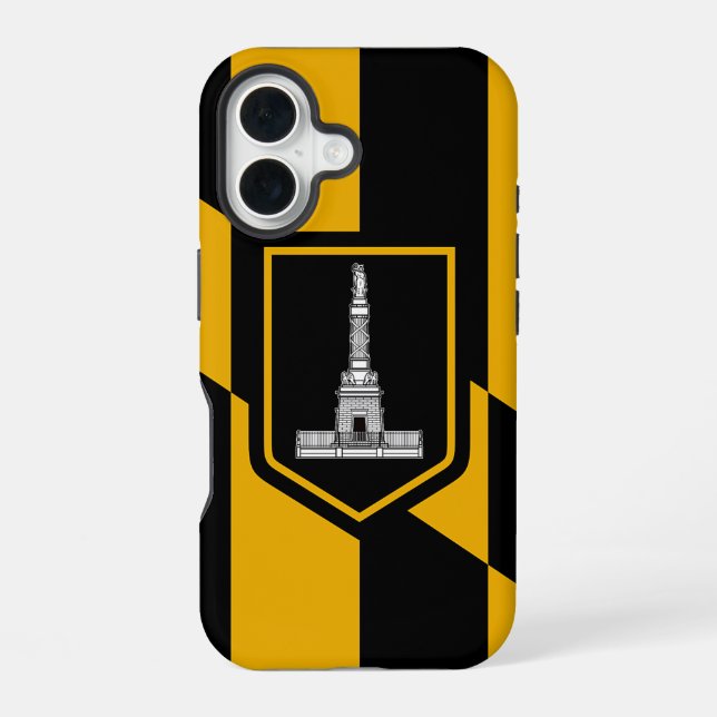 Coque iPhone 16 Apple iPhone 16 Coque-Mate avec drapeau Baltimore (Verso)