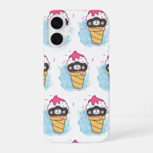 Coque iPhone 16 aquarelle cône crème glacée