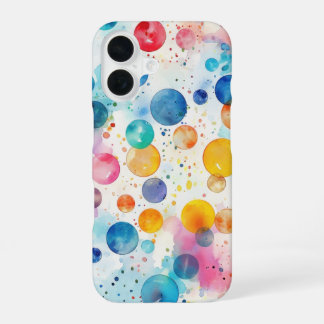 Coque iPhone 16 Aquarelle pois